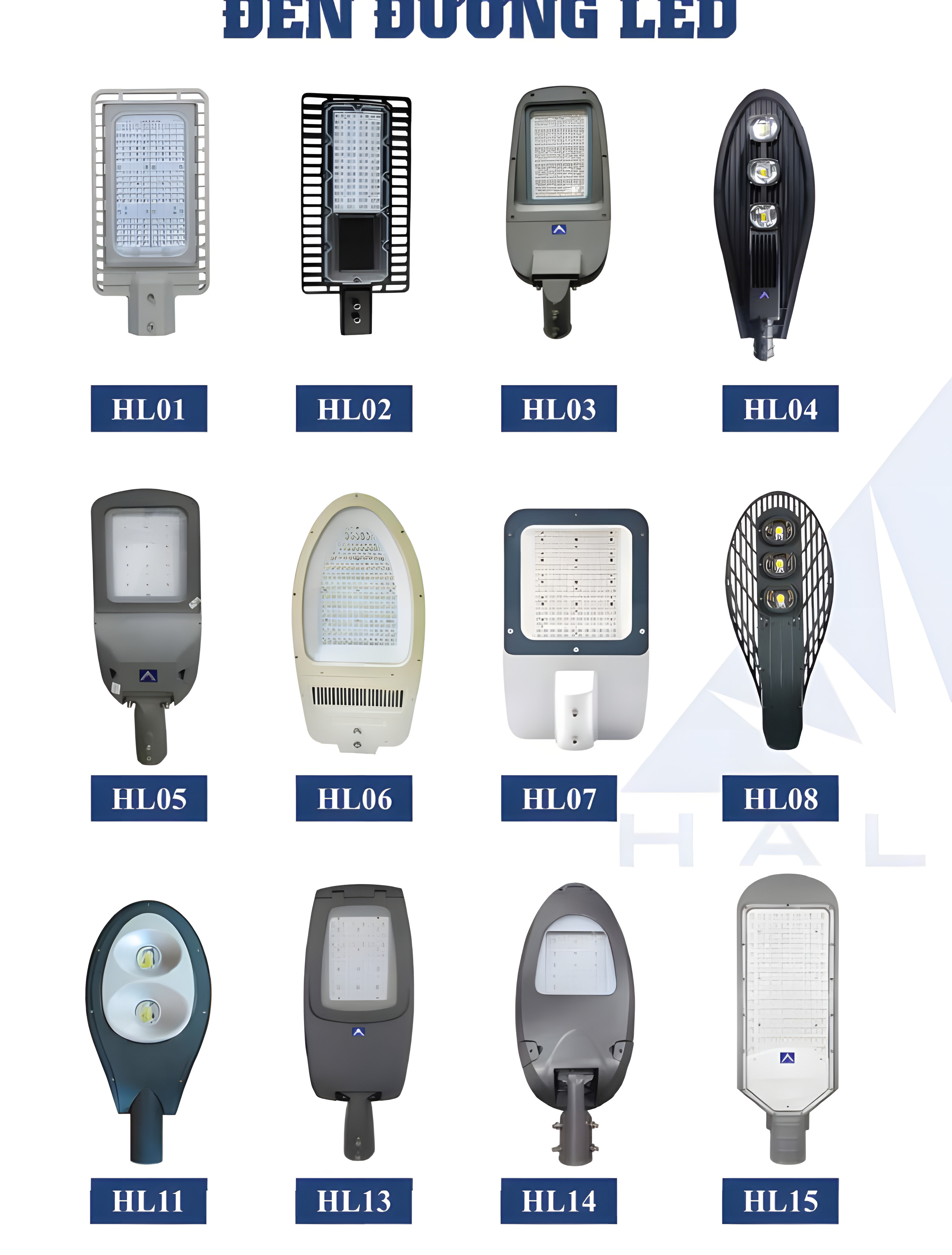 Các mẫu đèn đường LED trên cột