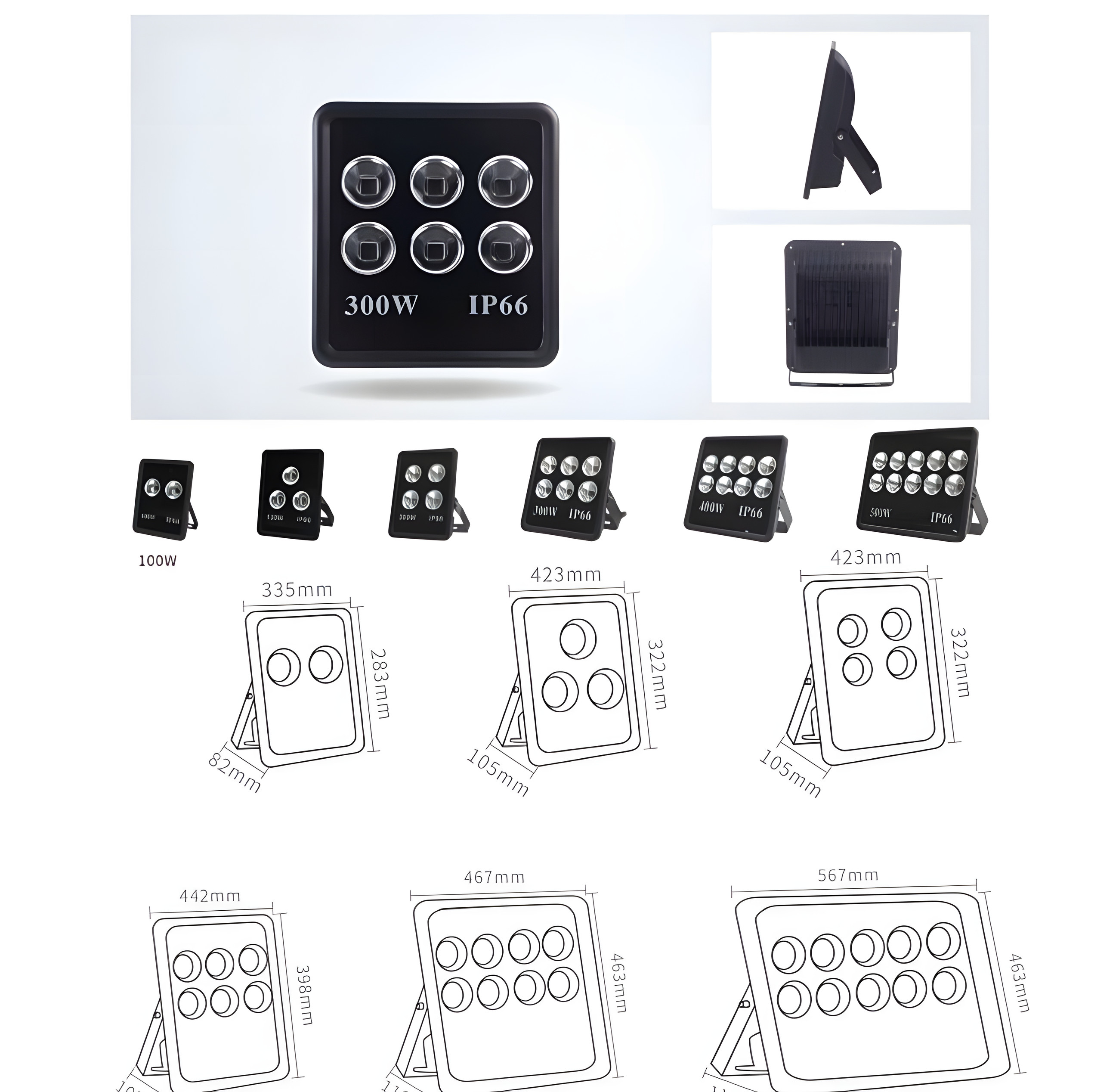 Đèn pha LED Vietlux thân nhôm kính cường lực IP66
